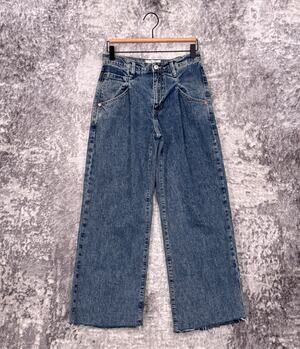 Free People Jeans 24 Womens Vintage Pleat Denim Wide